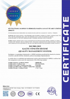 B�y�k Y�ksel Damper | SEMITURK Certificates
