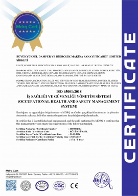B�y�k Y�ksel Damper | SEMITURK Certificates